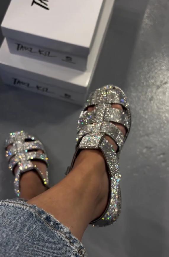 sequined casual sandals