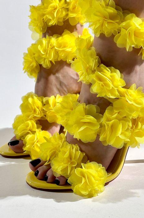 yellow flower high heels