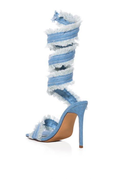 denim wrap pumps