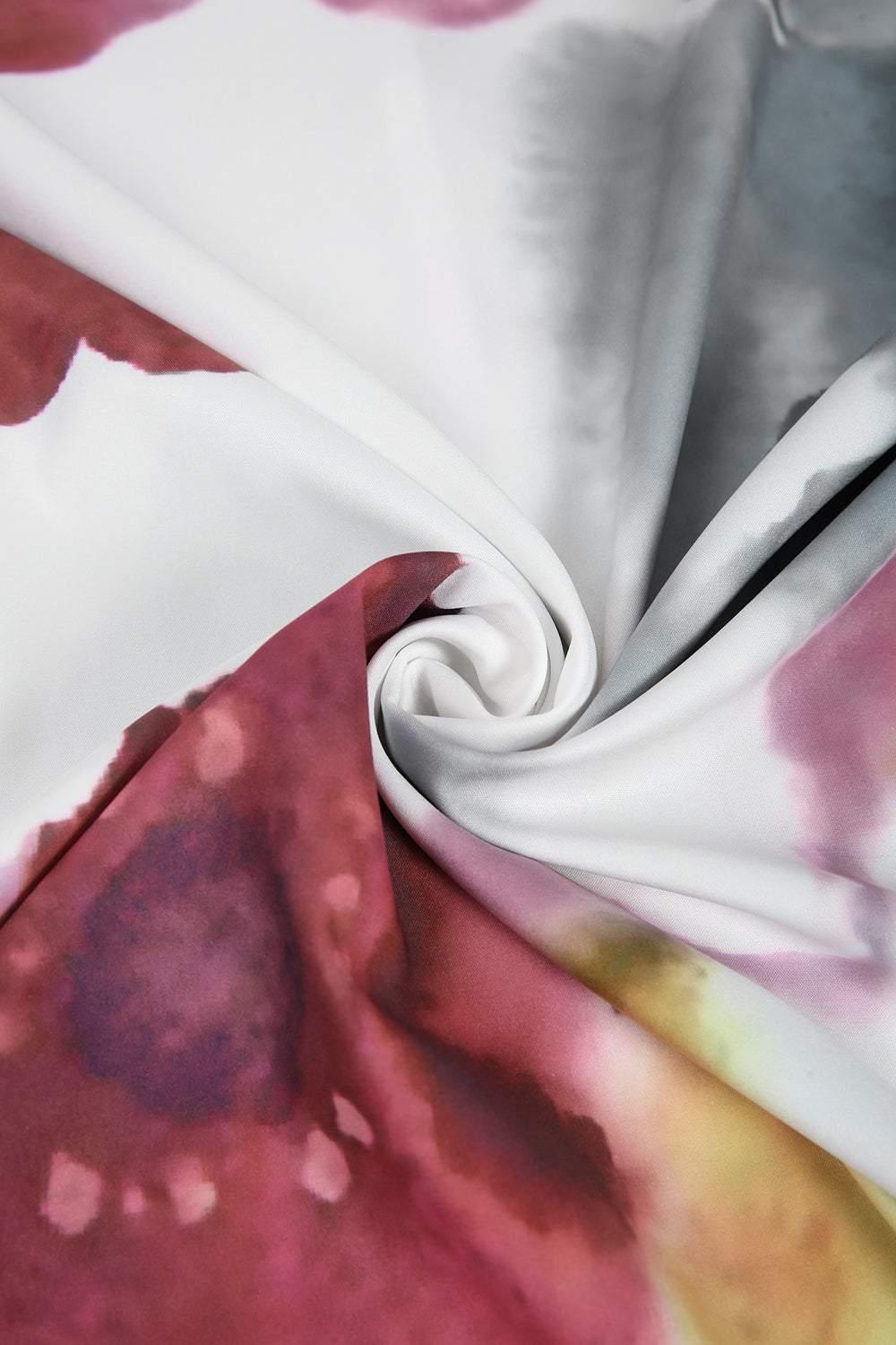 Vacay Watercolor Print Uneven Hem White Maxi Dress