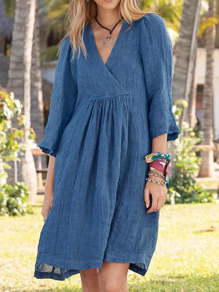 Women Cotton Linen Dress