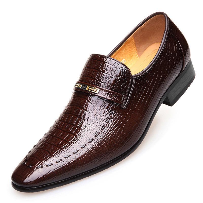 Crocodile pattern low top men's casual shoes