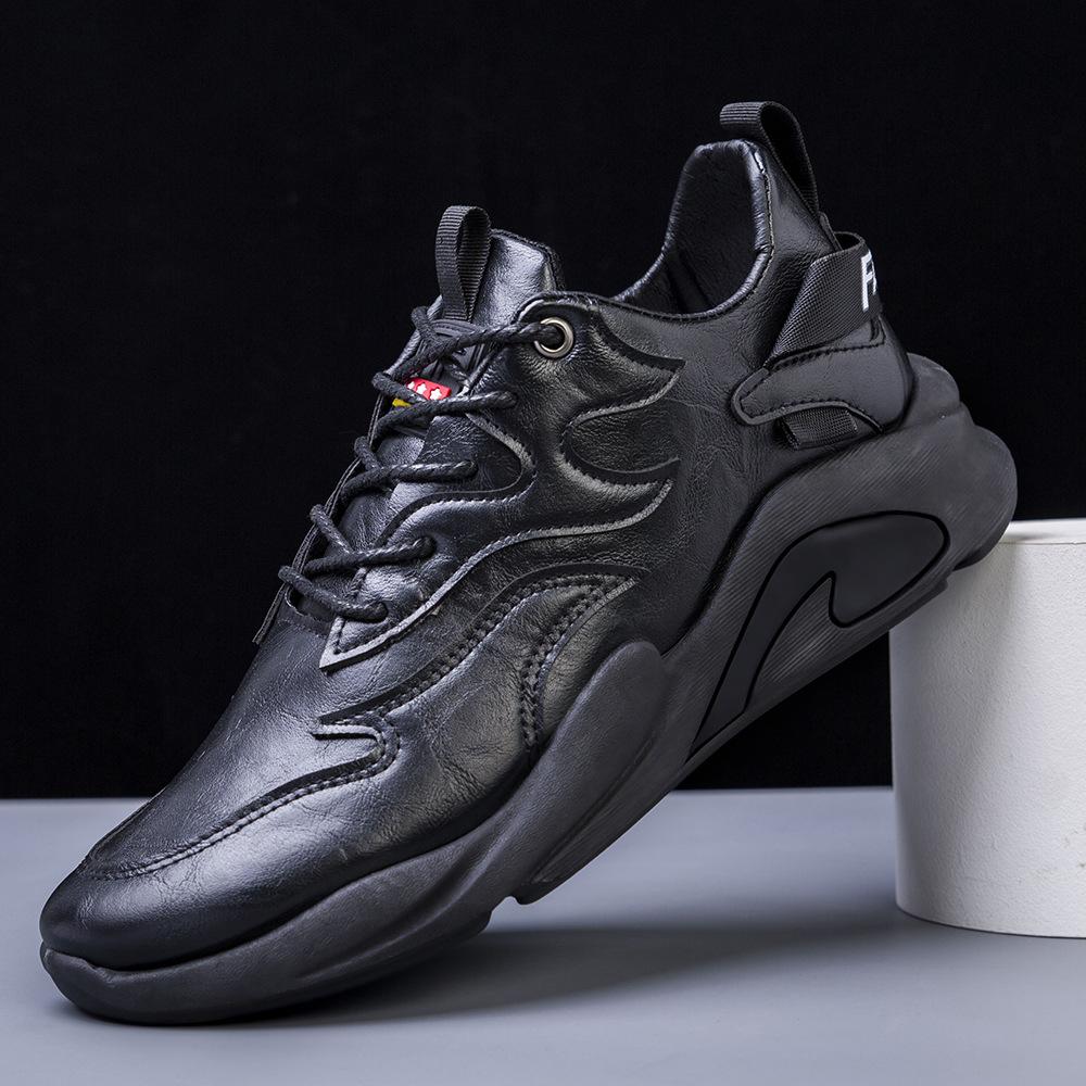 Breathable soft bottom waterproof leather surface shoes