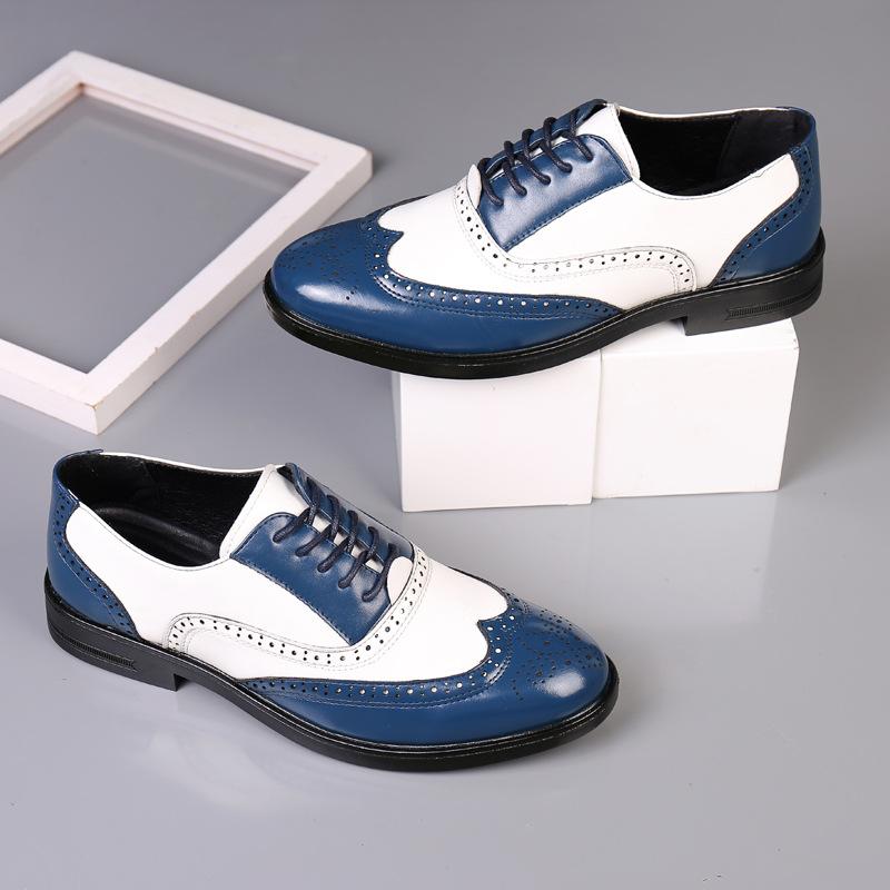 Brock carved color matching business format leather shoes