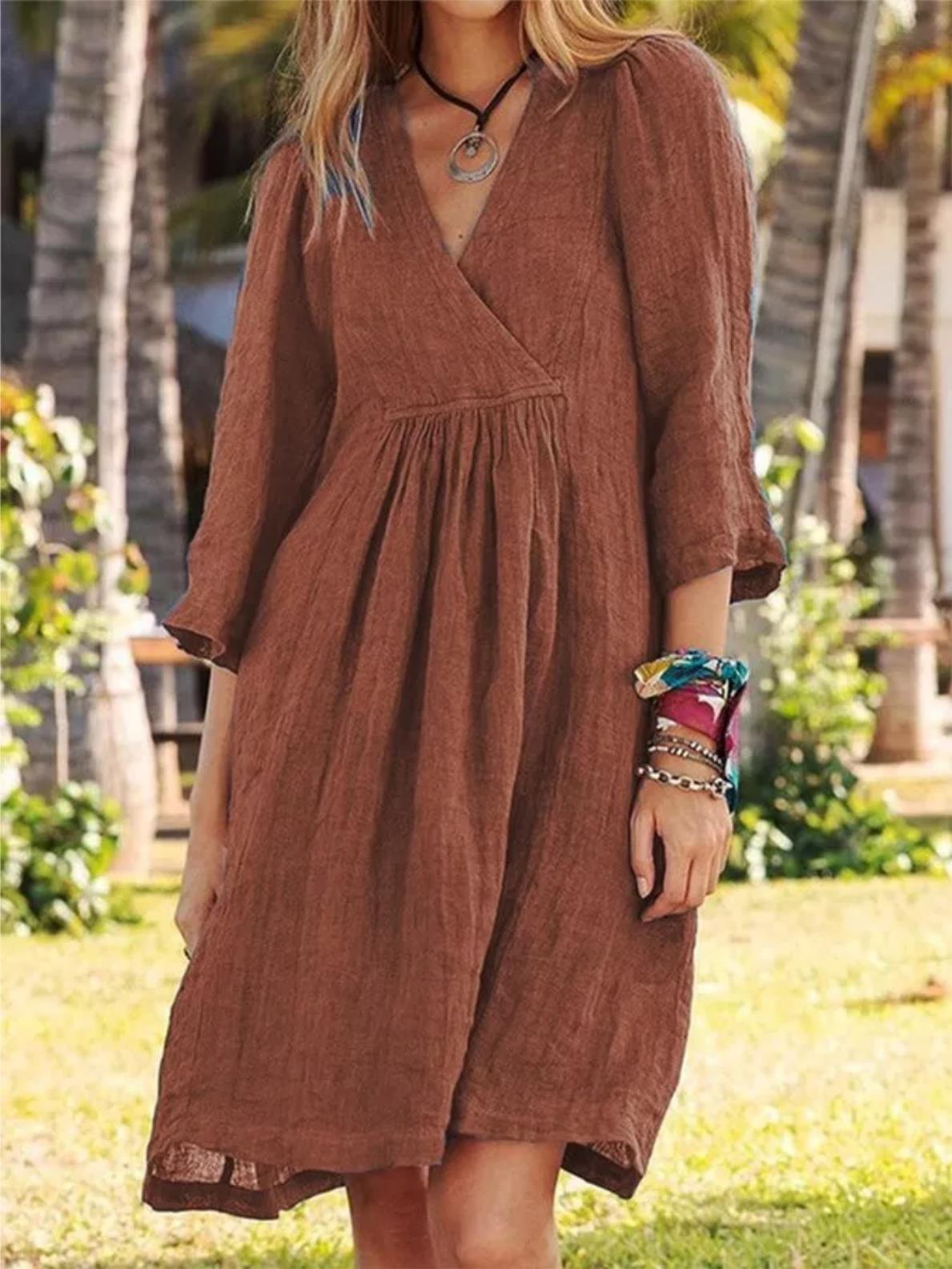 Women Cotton Linen Dress