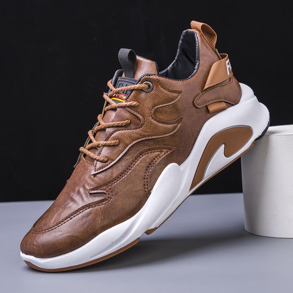 Breathable soft bottom waterproof leather surface shoes