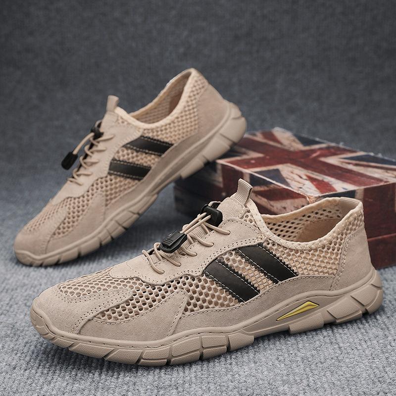 Net eye breathable hollow lightweight soft bottom casual sports shoes