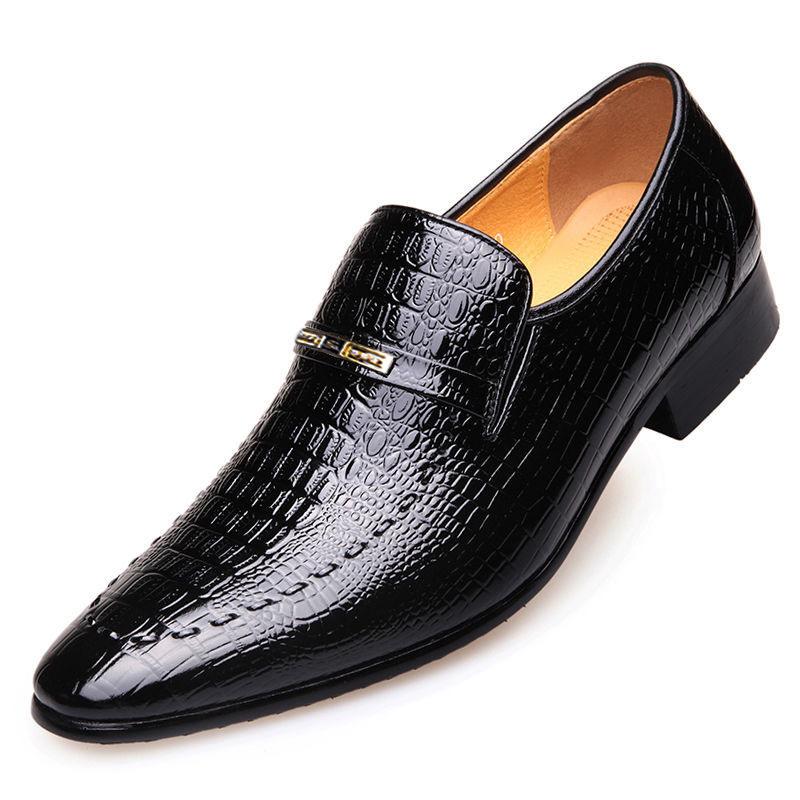Crocodile pattern low top men's casual shoes