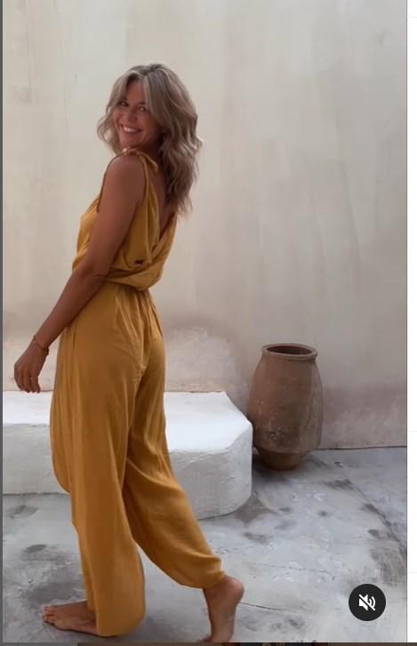SHORE THING BABE ELASTIC WAIST SLIT WIDE LEG JUMPSUIT