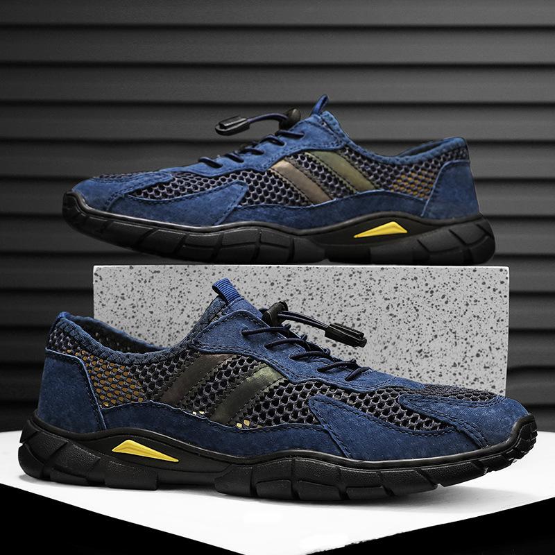 Net eye breathable hollow lightweight soft bottom casual sports shoes