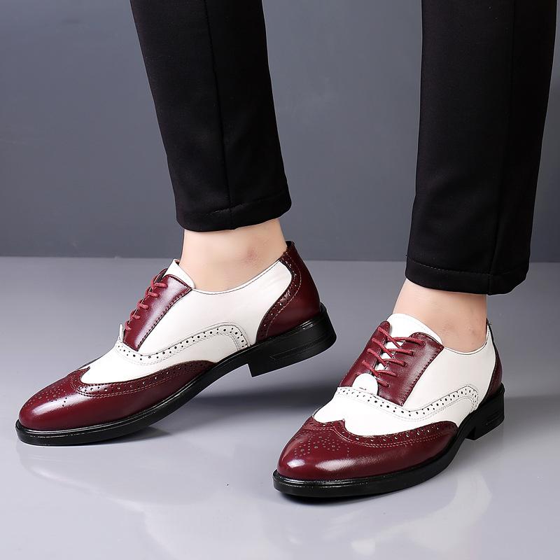 Brock carved color matching business format leather shoes