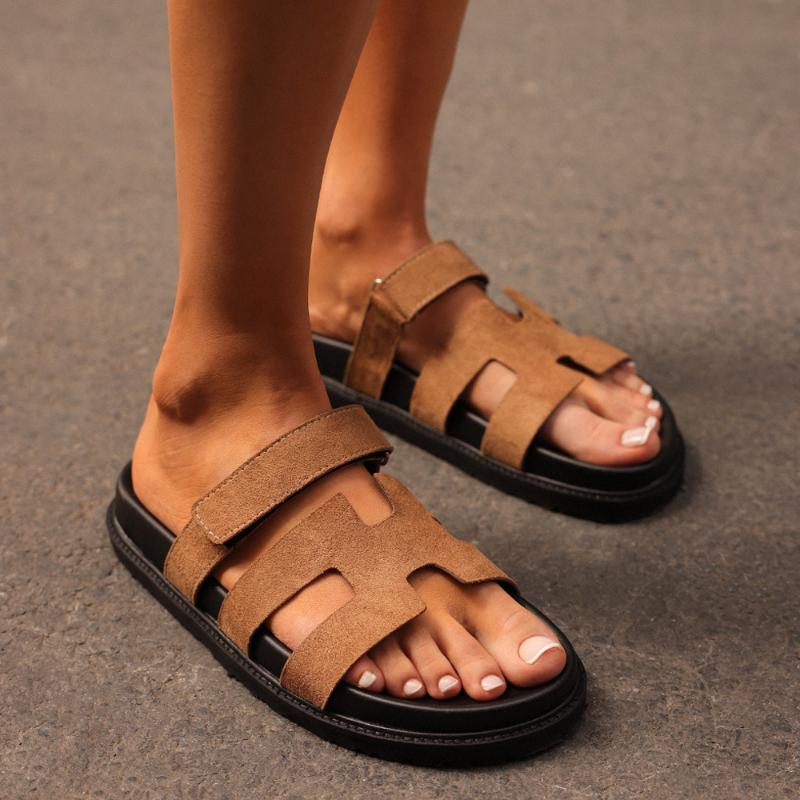 Velcro Soft Bottom Flat Slippers