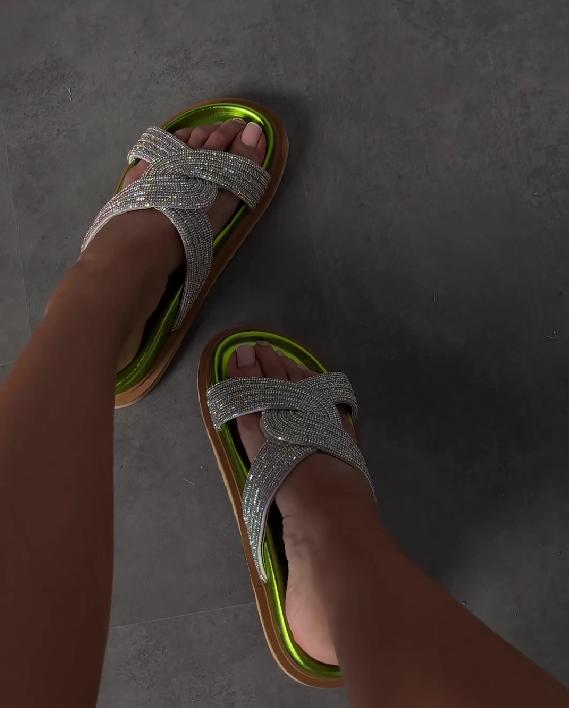 Knotted Glitter Slippers