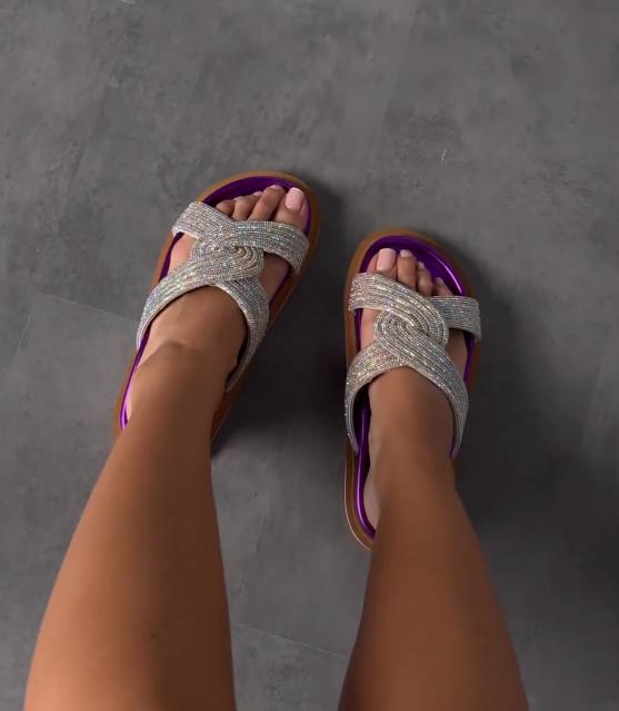 Knotted Glitter Slippers