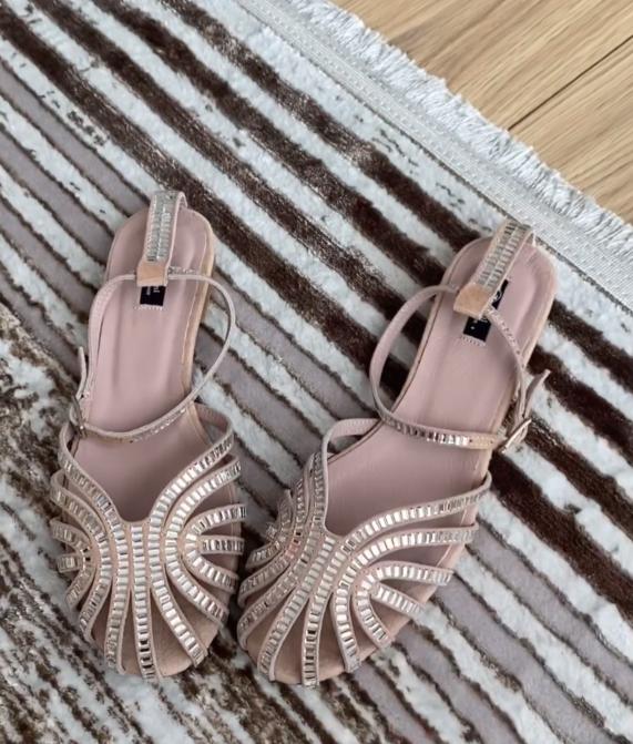 sequin cutout strappy sandals