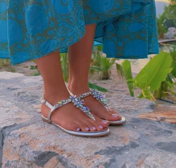 diamond sequin sandals