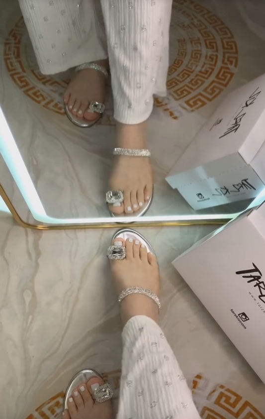 Diamond Crystal Flip Flops