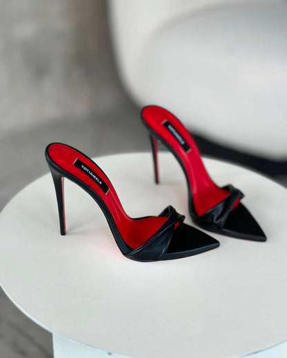 Black and red elegant party high heels