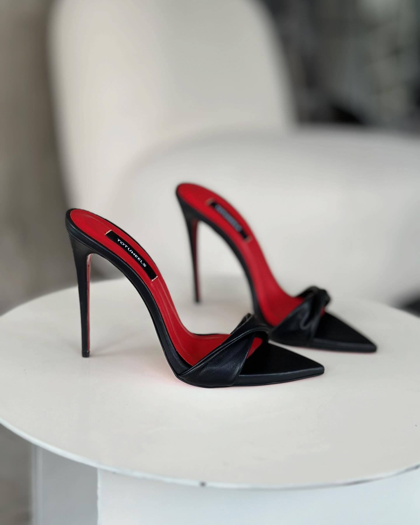 Black and red elegant party high heels