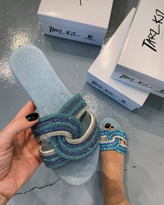 Blue gradient rope sandals