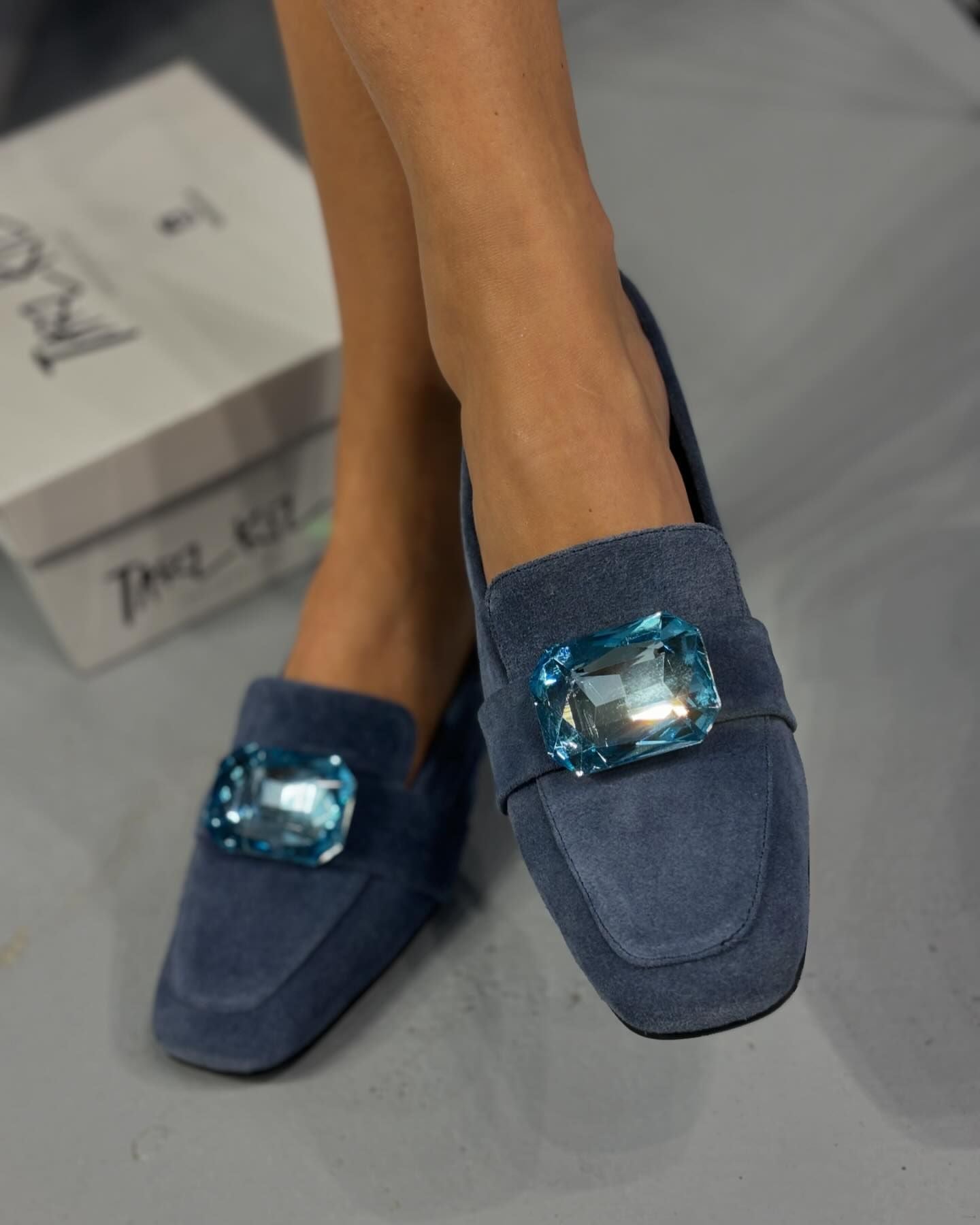 Sparkling crystal loafers