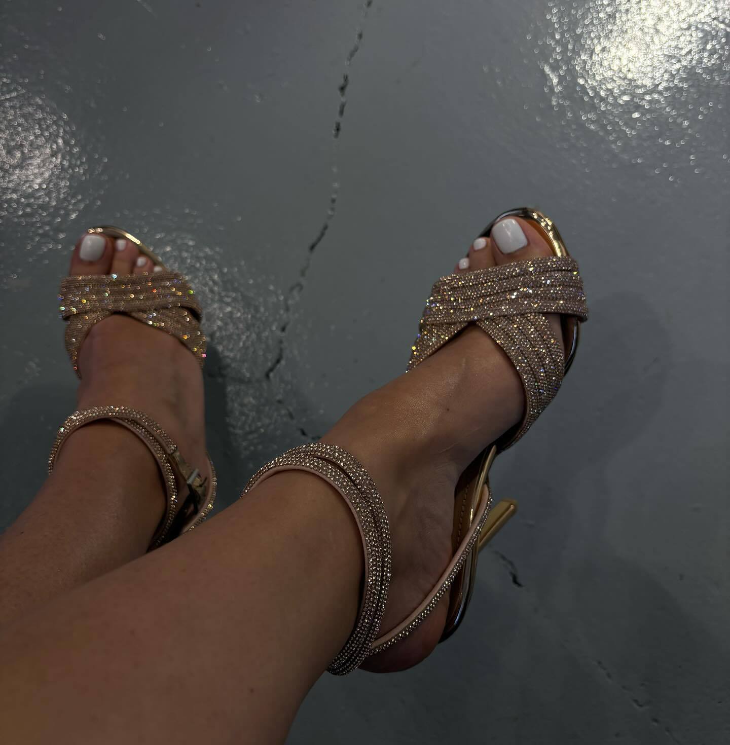 gold glitter high heels