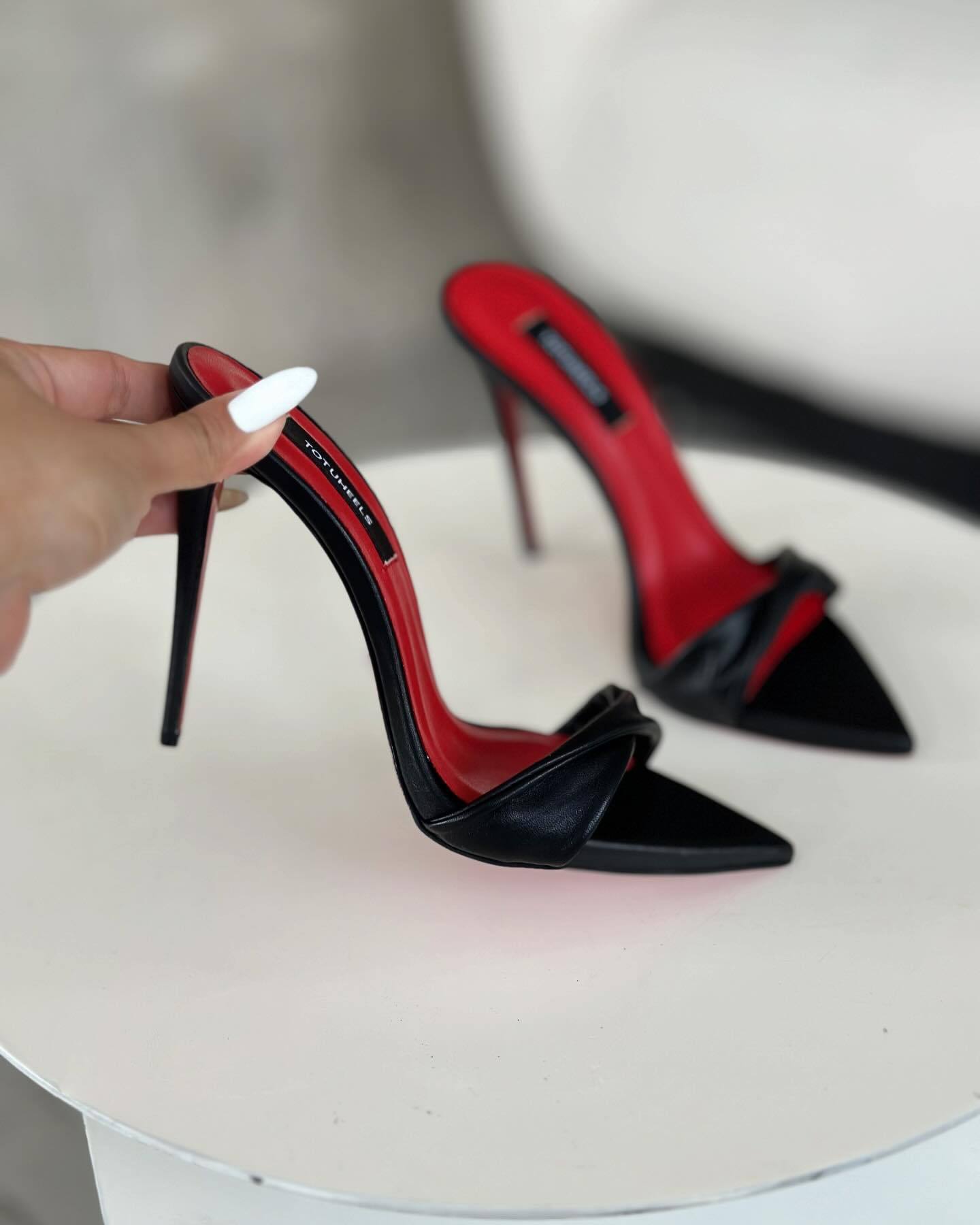 Black and red elegant party high heels