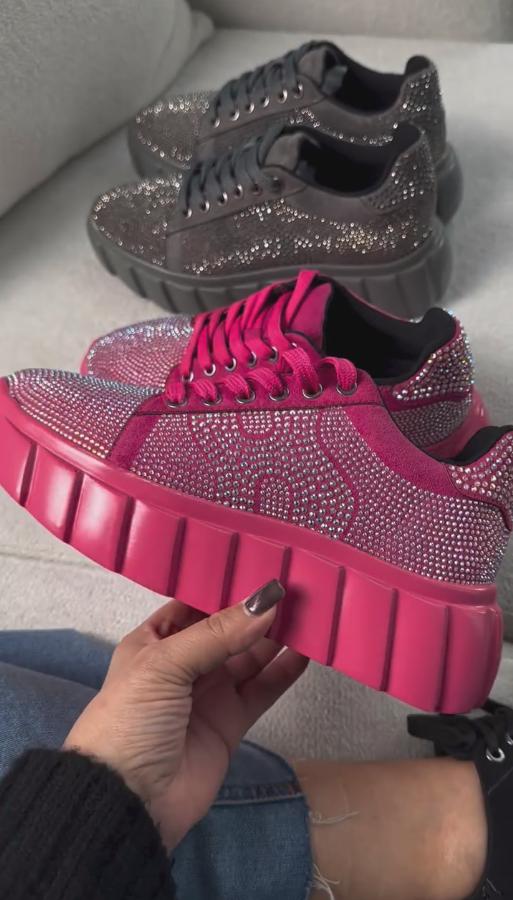 Pink diamond sneakers