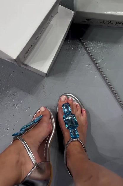 Three Sapphire Sandals