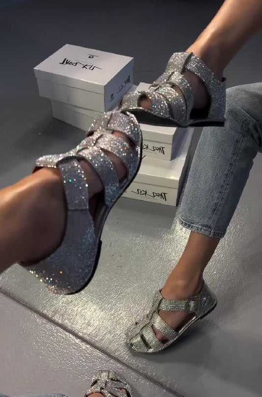 sequined casual sandals