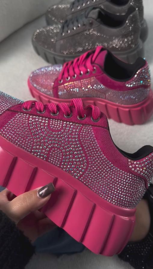 Pink diamond sneakers