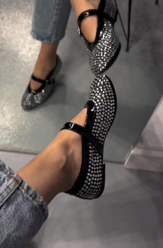 Diamond-encrusted espadrilles