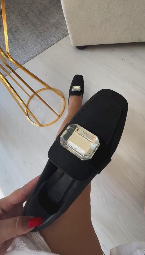 Large Crystal Diamond Loafers