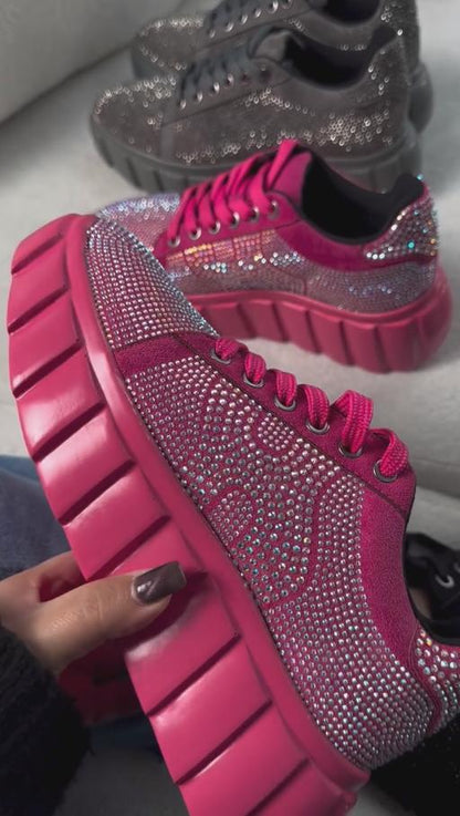 Pink diamond sneakers