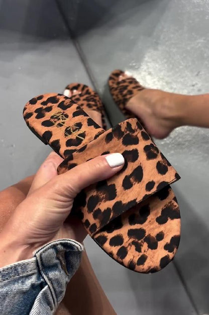 leopard print soft sole sandals
