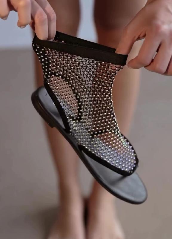 Black diamond sparkling sandals