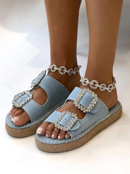 Diamond Double Buckle Sandals