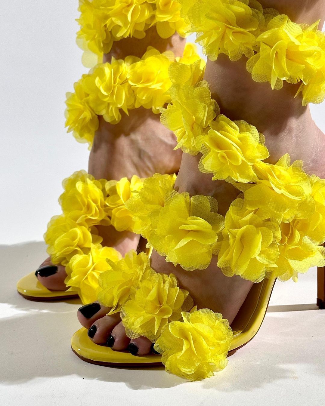 yellow flower high heels