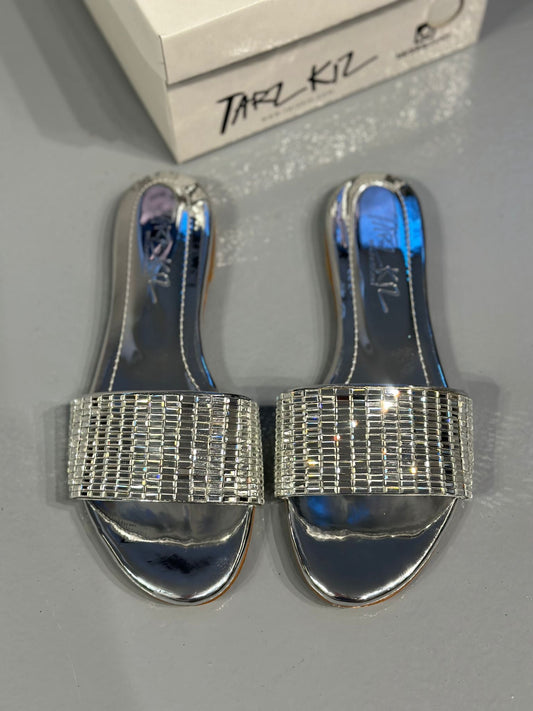 Diamond Sequin Silver Sole Sandals