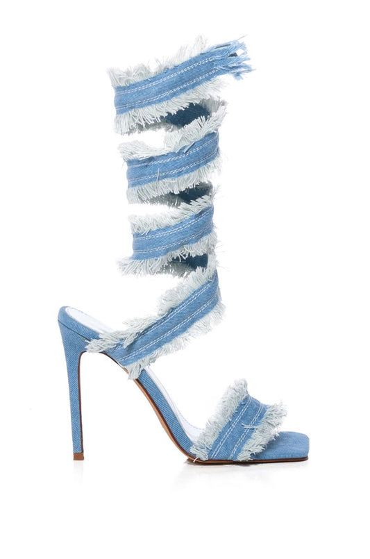 denim wrap pumps