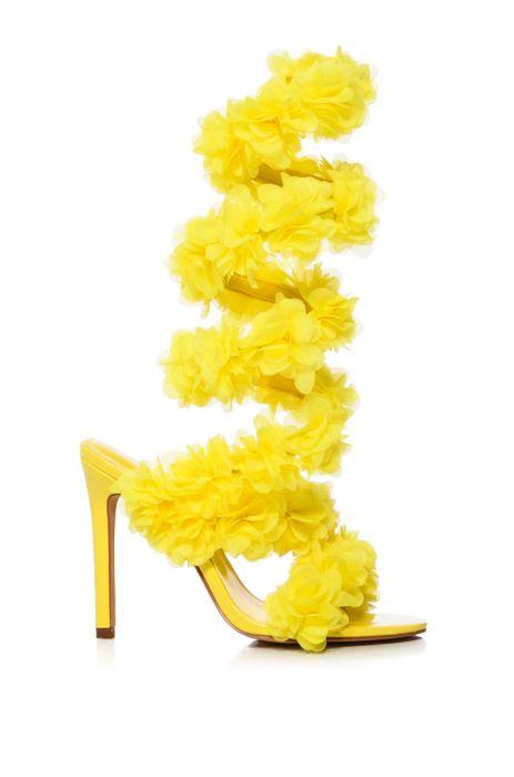 yellow flower high heels