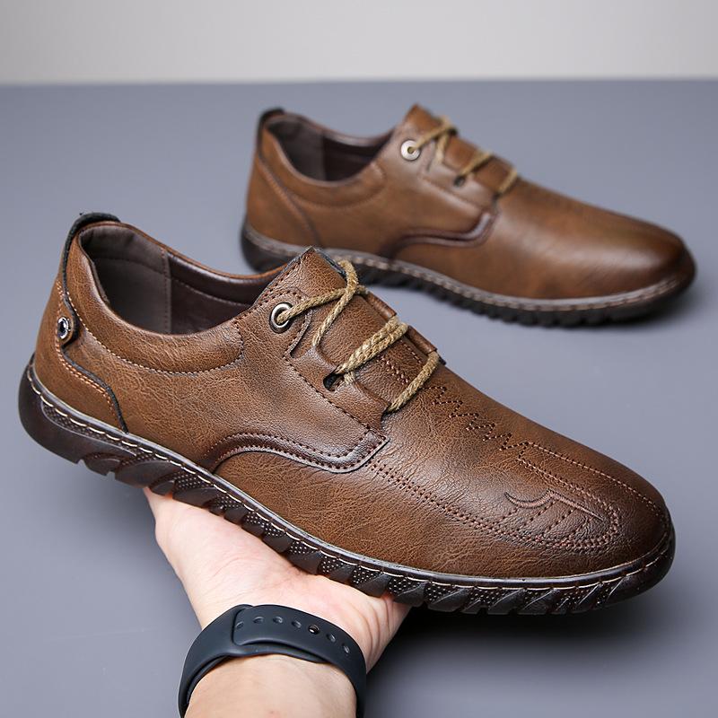 Men Leather Flats Shoes Moccasins