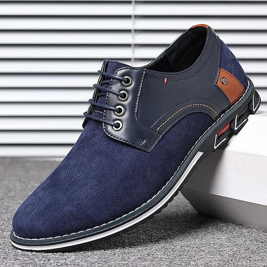 Men's Sneakers Oxfords Classic Sneakers Business Casual Daily Leather Breathable Black Blue Summer