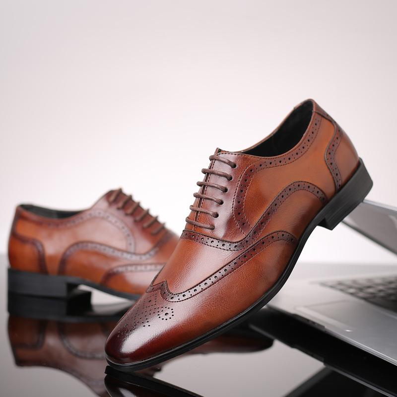 Positive leather shoes fashion Brock men's shoes