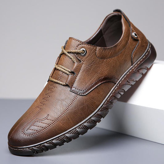 Men Leather Flats Shoes Moccasins