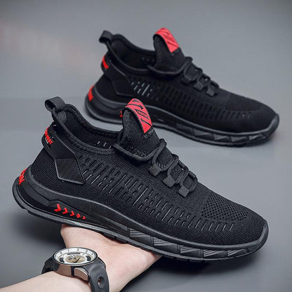 Soft -bottomed soft surface flying hollow mesh sneakers