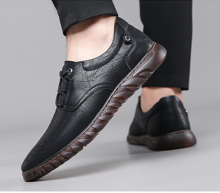 Men Leather Flats Shoes Moccasins