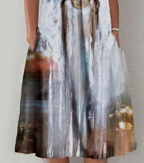 Elegant Angel Abstract Guardian Angel Inspirational Print Dress