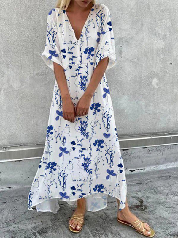 Summer Casual/Vacation Short Sleeve Maxi Dress