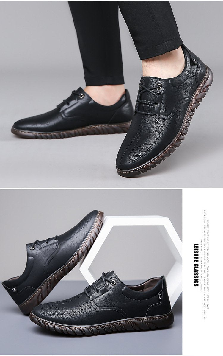 Men Leather Flats Shoes Moccasins